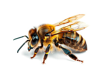 Honey Bee Isolated on White