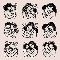 maternal love and care illustrations