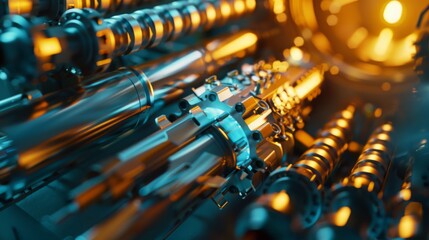 Close-up of cylindrical fuel rods being inserted into a reactor core, with precise details of their composition and structure, in a photorealistic style. --ar 16:9 --style raw