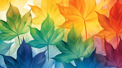 Fototapeta premium Colorful Autumn Leaves Pattern - Abstract Design