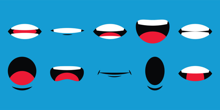Lip Sync, Cartoon Talking Mouth Illustrations