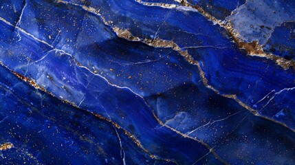 Detailed View of Smooth Polished Lapis Lazuli Stone with Gold Veins for Design and Decoration