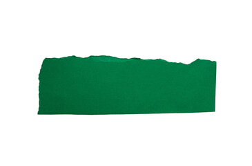 Ripped or torn green paper piece on transparent background. copy space
