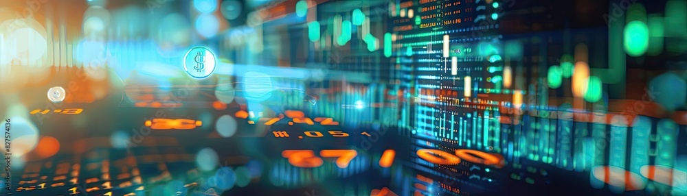 Fototapete Abstract technology background with futuristic digital data, binary code, and electronic circuit design. Perfect for tech and innovation themes.