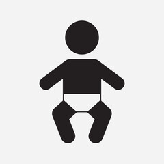 baby icon, Human newborn baby, baby changing icon, toddler or infant flat icon for apps and websites, 