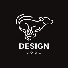 illustrations single line dog animal