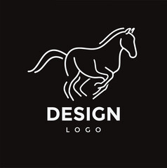 illustrations single line horse animal