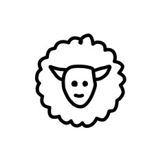 Domestic animals icons. Set of line icons on white background. Dog, sheep, rabbit, cat, cow, horse. Animals concept. Vector illustration can be used for topics like pets, farm, zoology