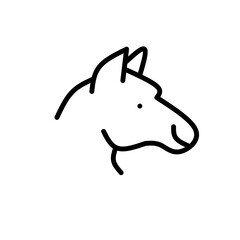 Domestic animals icons. Set of line icons on white background. Dog, sheep, rabbit, cat, cow, horse. Animals concept. Vector illustration can be used for topics like pets, farm, zoology