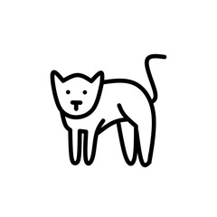 Domestic animals icons. Set of line icons on white background. Dog, sheep, rabbit, cat, cow, horse. Animals concept. Vector illustration can be used for topics like pets, farm, zoology