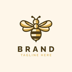Bee Logo Design. Honey Bee logo for beekeeping and beehive business
