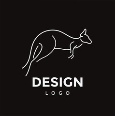 illustrations single line kangaroo animal