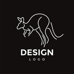 illustrations single line kangaroo animal
