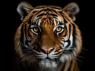 Obraz premium Close-up portrait highlights a tiger's intense gaze
