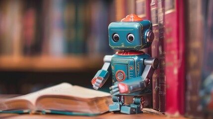 Fototapeta premium humanoid learning by reading