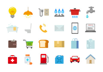 生活に関するイラストのアイコンセット