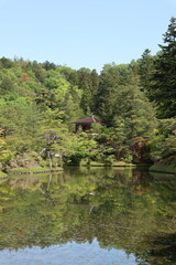 Yokuryu-chi Pond in Shugakuin Imperial Villa, Kyoto, Japan