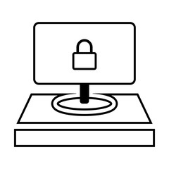 locked and secure computer icon