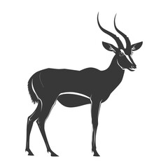 Obraz premium Silhouette impala animal full body black color only