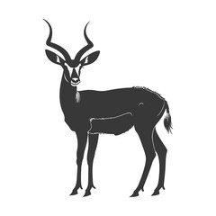 Silhouette impala animal full body black color only