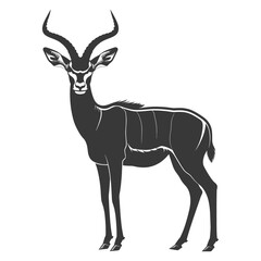 Fototapeta premium Silhouette impala animal full body black color only