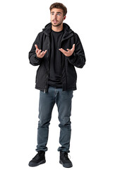 Fototapeta premium man-talking-with-hands-transparent-image