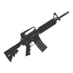 Silhouette machine gun military weapon body black color only