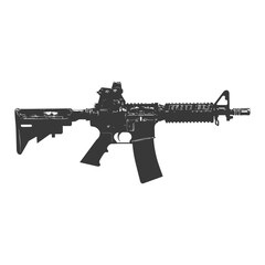 Silhouette machine gun military weapon body black color only