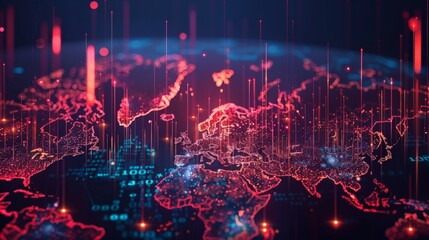 Financial Markets Overview: Depict a global financial markets overview with Highlight the interconnectedness and complexity of global finance.