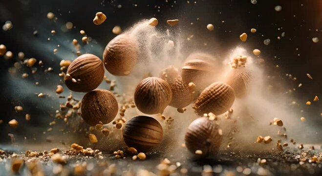 Falling nuts to a table