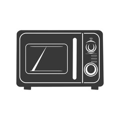 Obraz premium Silhouette microwave black color only