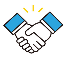 握手のアイコン。ビジネスで商談や契約のイメージ。
