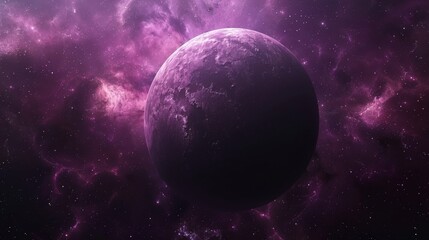 Deep space view from a fantasy planet with stars and nebula