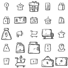 Set Of Linear Black Friday Festival Vector Symbols Apps, Websites Ui Designs Suitable For Hand-Drawn,Black-Friday,Discount,Price,Voucher Vector Icon Set Linear Pictogram Pack