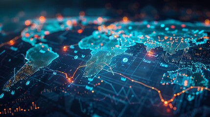 Financial Markets Overview: Depict a global financial markets overview with diverse financial instruments.