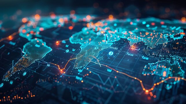 Financial Markets Overview: Depict a global financial markets overview with diverse financial instruments.