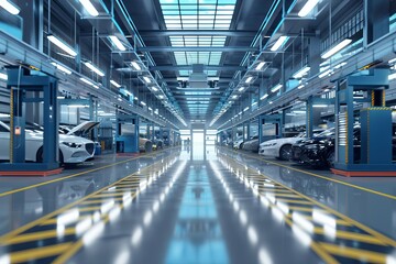 stateoftheart automotive workshop with advanced equipment hightech industrial interior 3d rendering