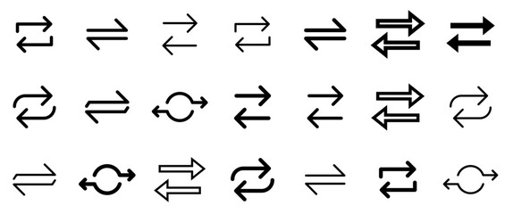 Mega Set Of Vector Swap Vector Symbols Apps, Websites Ui Designs Suitable For Arrows,Swap Set Vector Flat Line Icons