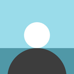 Minimal abstract portrait. Bipolar disorder, positive and negative emotion, inspiration and depression, mental health concept. Flat design. EPS 8 vector illustration, no transparency, no gradients