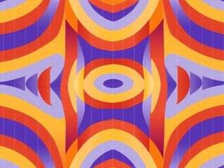 Vibrant abstract geometric pattern with bold colors and symmetrical shapes creating a dynamic and visually striking design.