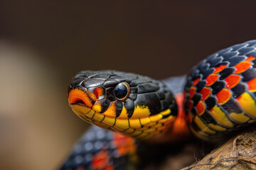 Close-Up of a Colorful Coral Snake