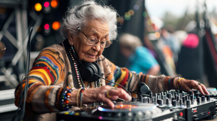Elderly Women DJs Spinning Eclectic Beats at Popular Music Festivals