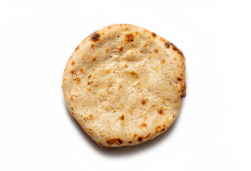 Roghni  Pakistani naan sweet with yogurt and sesame milk and butter isolated on white background from above
