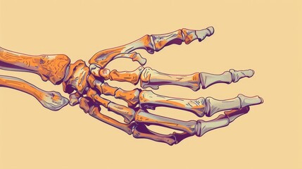 A hand with a skeleton in the background