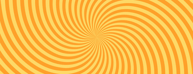 Orange and Yellow Swirl Background. Candy Spiral Backdrop. Abstract Frame for Banner and Promotion Template.