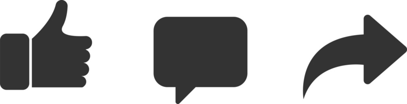 social media symbol like comment share sign
