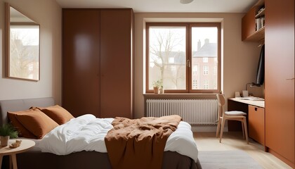 Fototapeta premium Scandinavian bedroom interior design bedroom