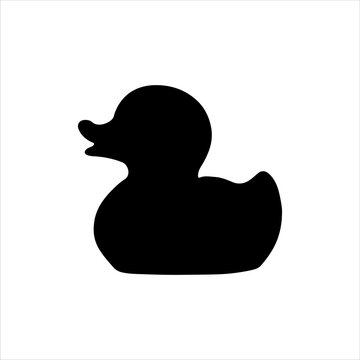 recommend clip art: Black rubber duck silhouette isolated on white background. Rubber duck icon vector illustration design.