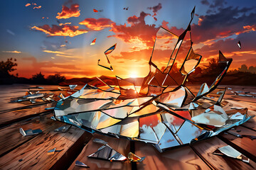 sunset on the lake generative ai