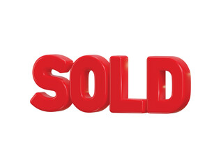 Sold text effect 3d render